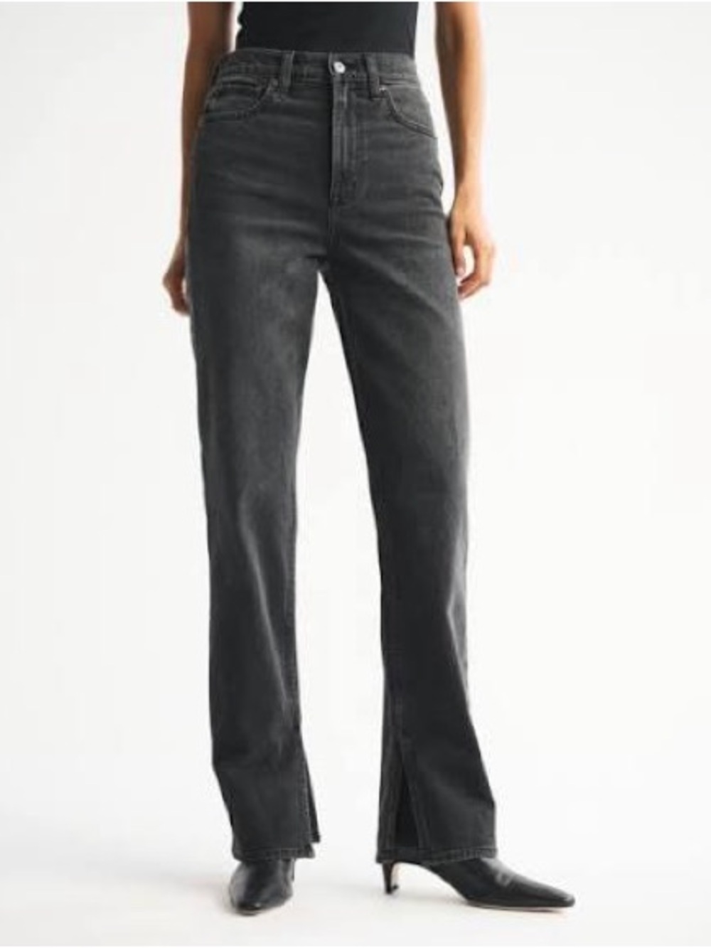 Abercrombie & Fitch 90s Straight Ultra High Rise Jeans Size 16 Long Black
